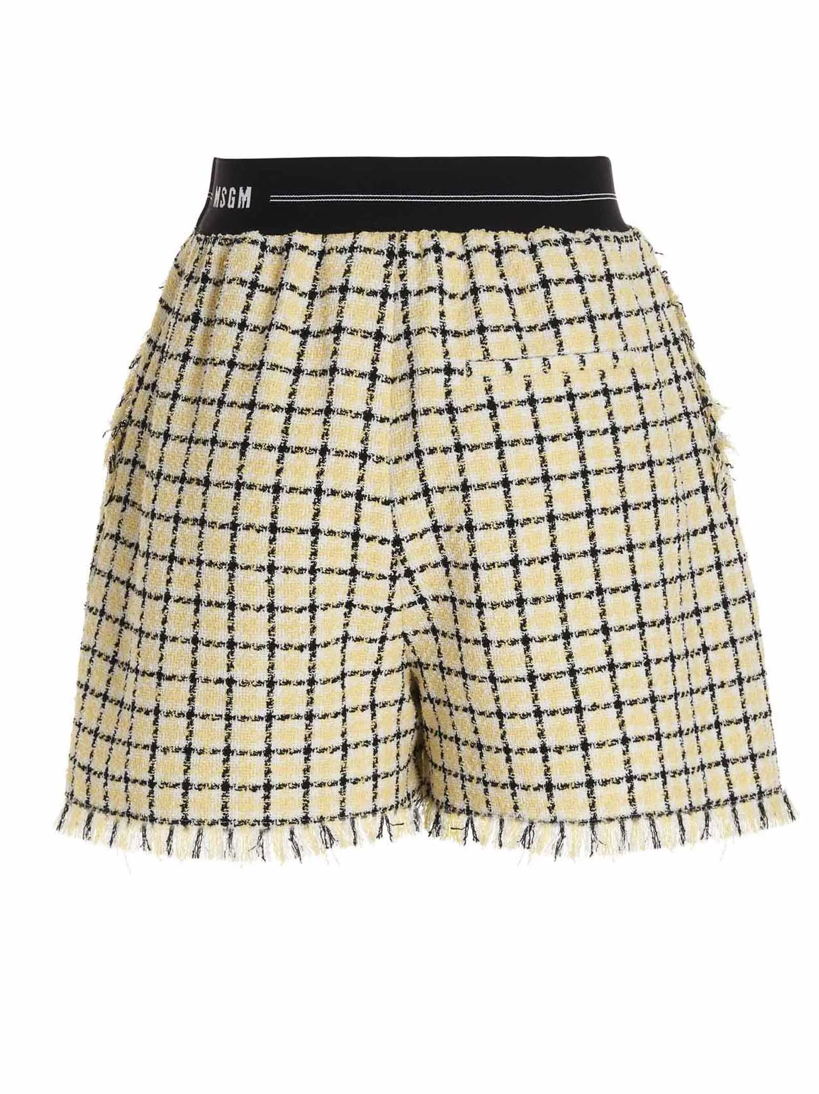 MSGM Logo Detailed Checked Shorts