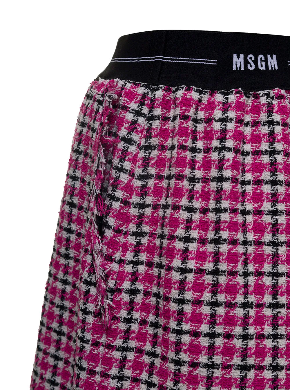 MSGM Logo Detailed Checked Shorts
