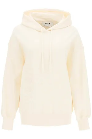 MSGM Logo Embossed Drawstring Hoodie