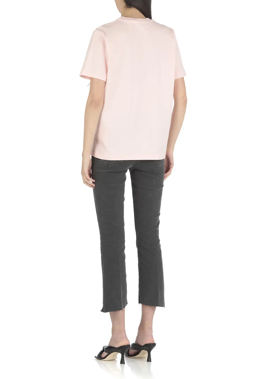 MSGM Logo Embroidered Crewneck T-Shirt