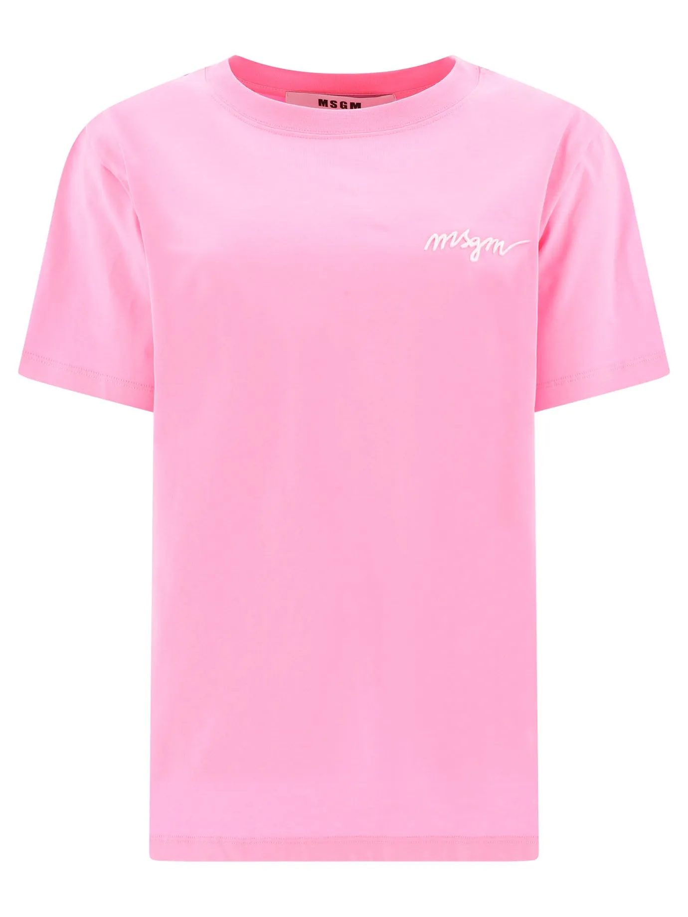 MSGM Logo Embroidered Crewneck T-Shirt
