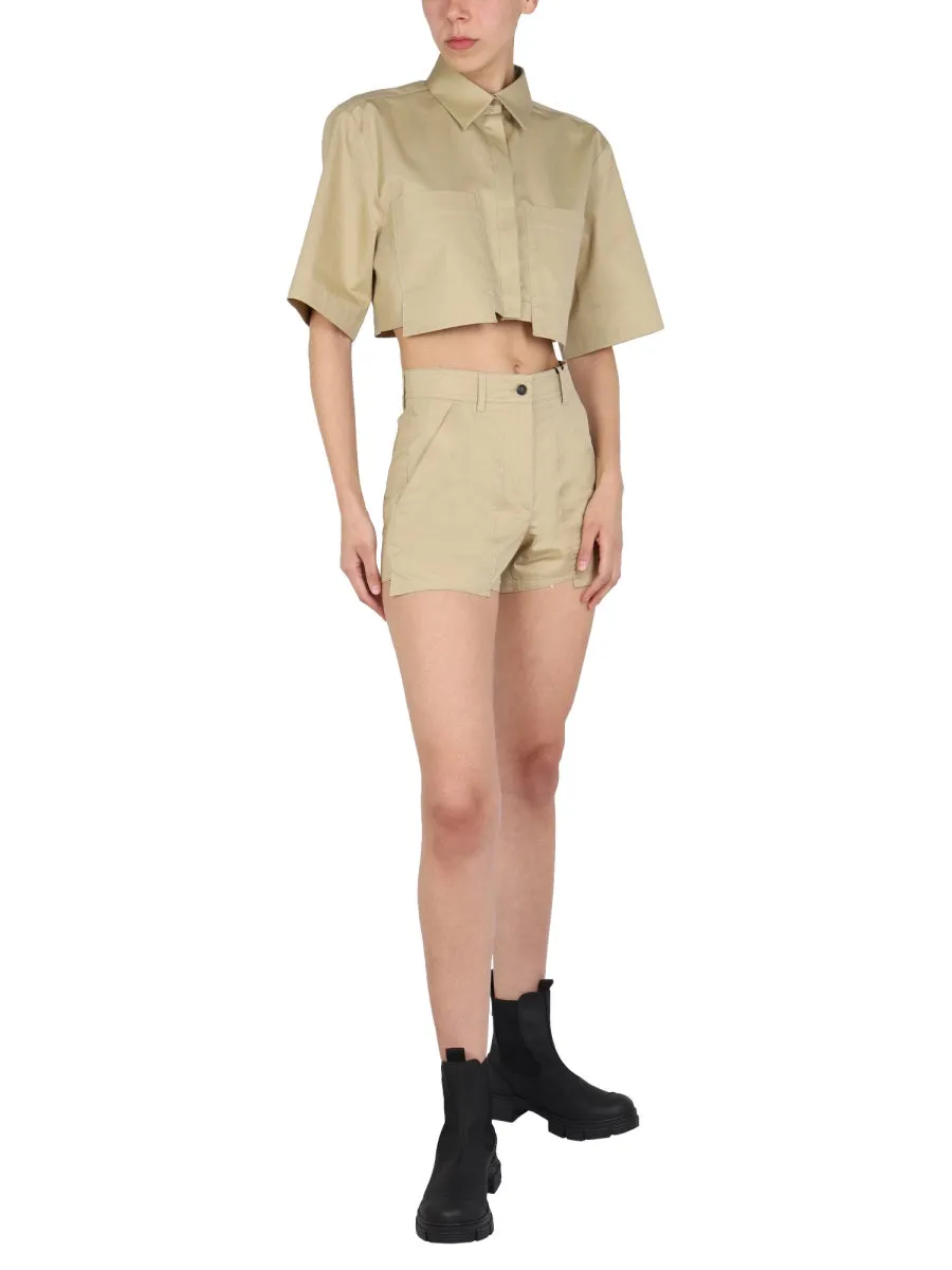 MSGM Logo Embroidered Shorts