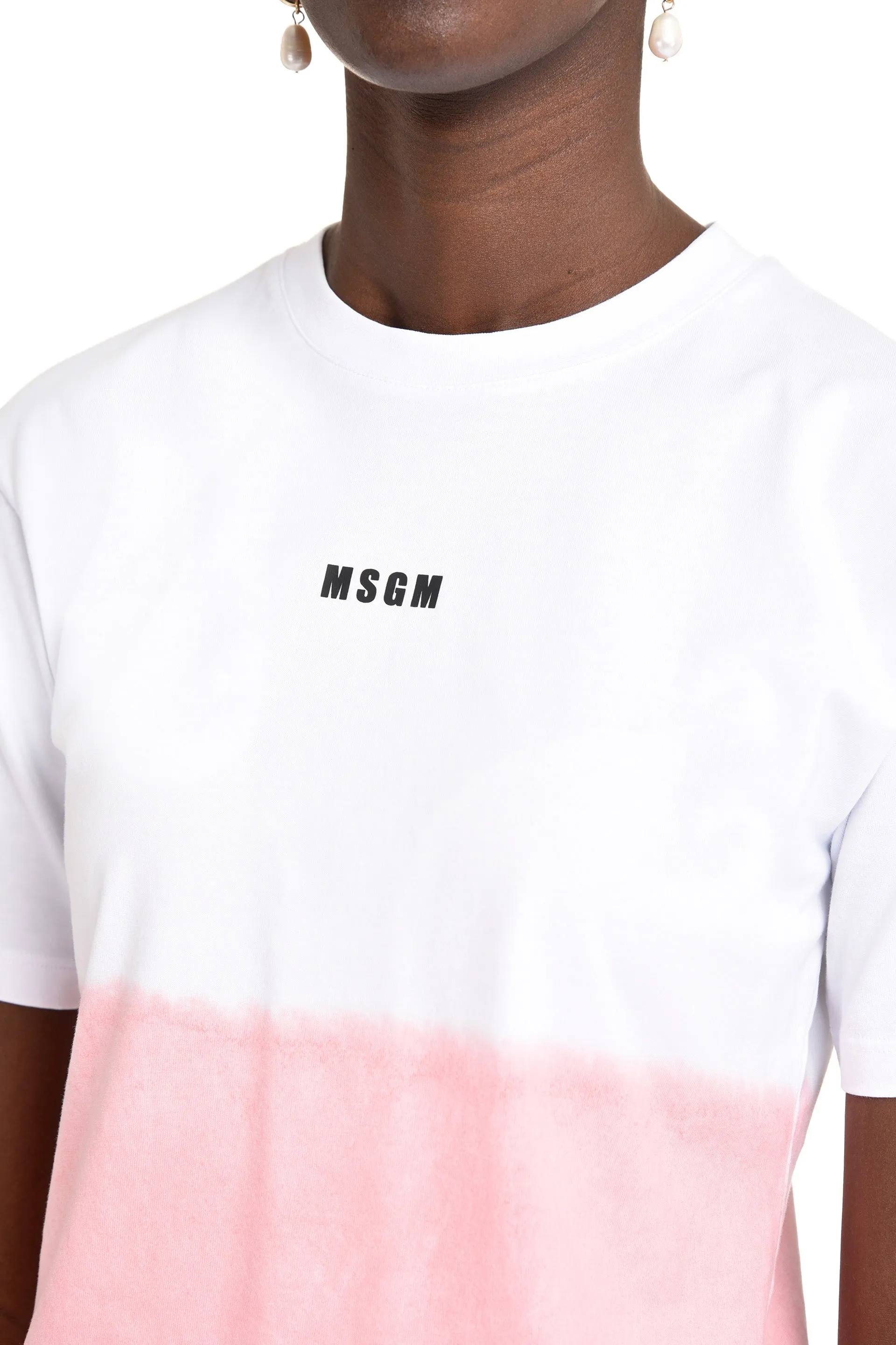 MSGM Logo Gradient Crewneck T-Shirt