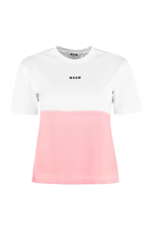 MSGM Logo Gradient Crewneck T-Shirt