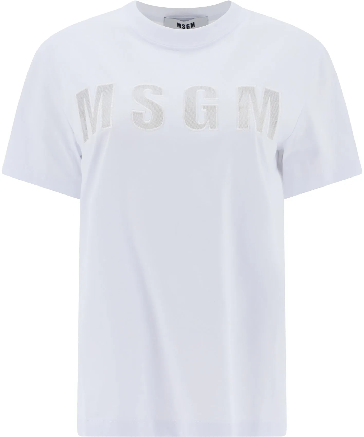 MSGM Logo Patch Crewneck T-Shirt