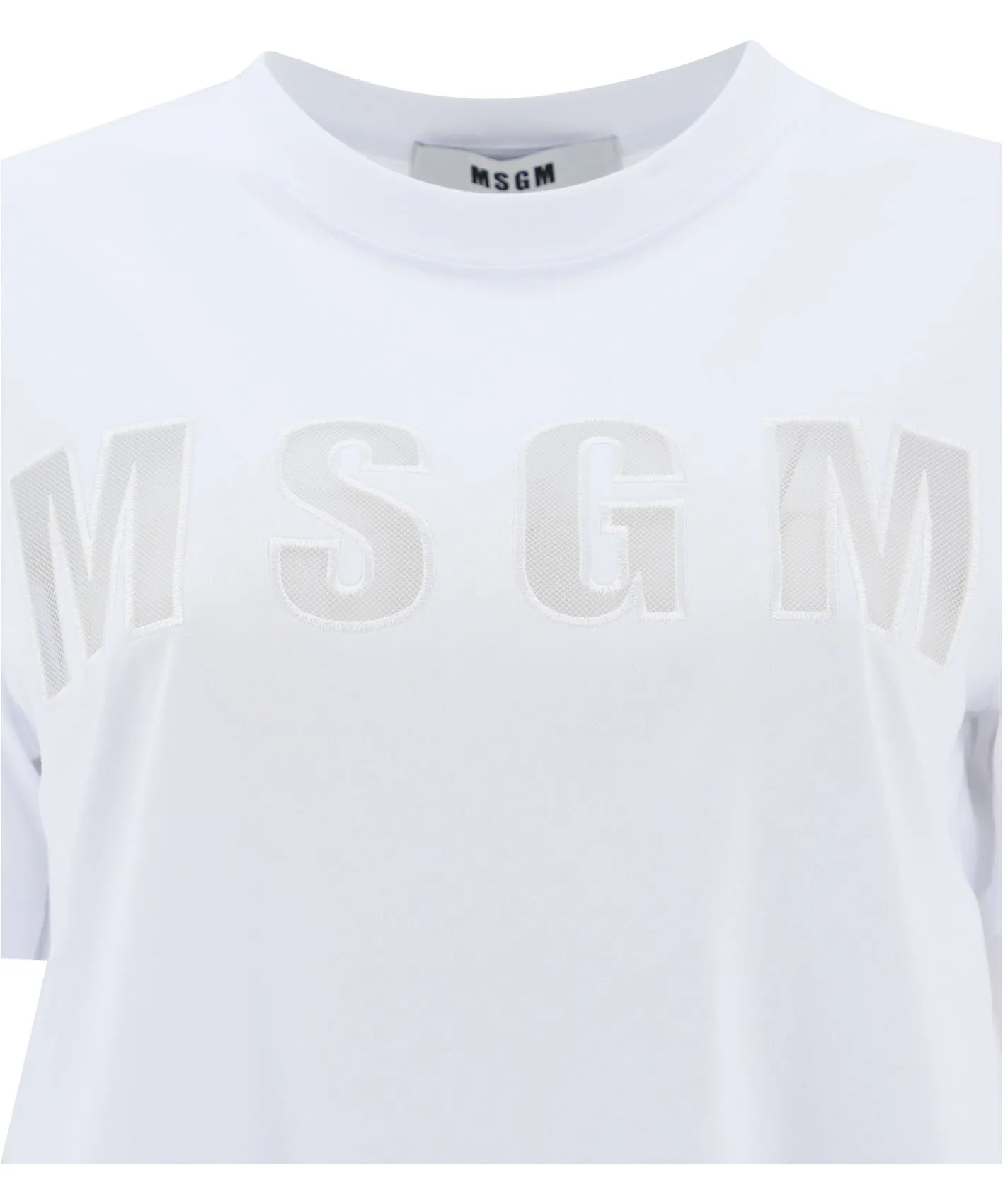 MSGM Logo Patch Crewneck T-Shirt