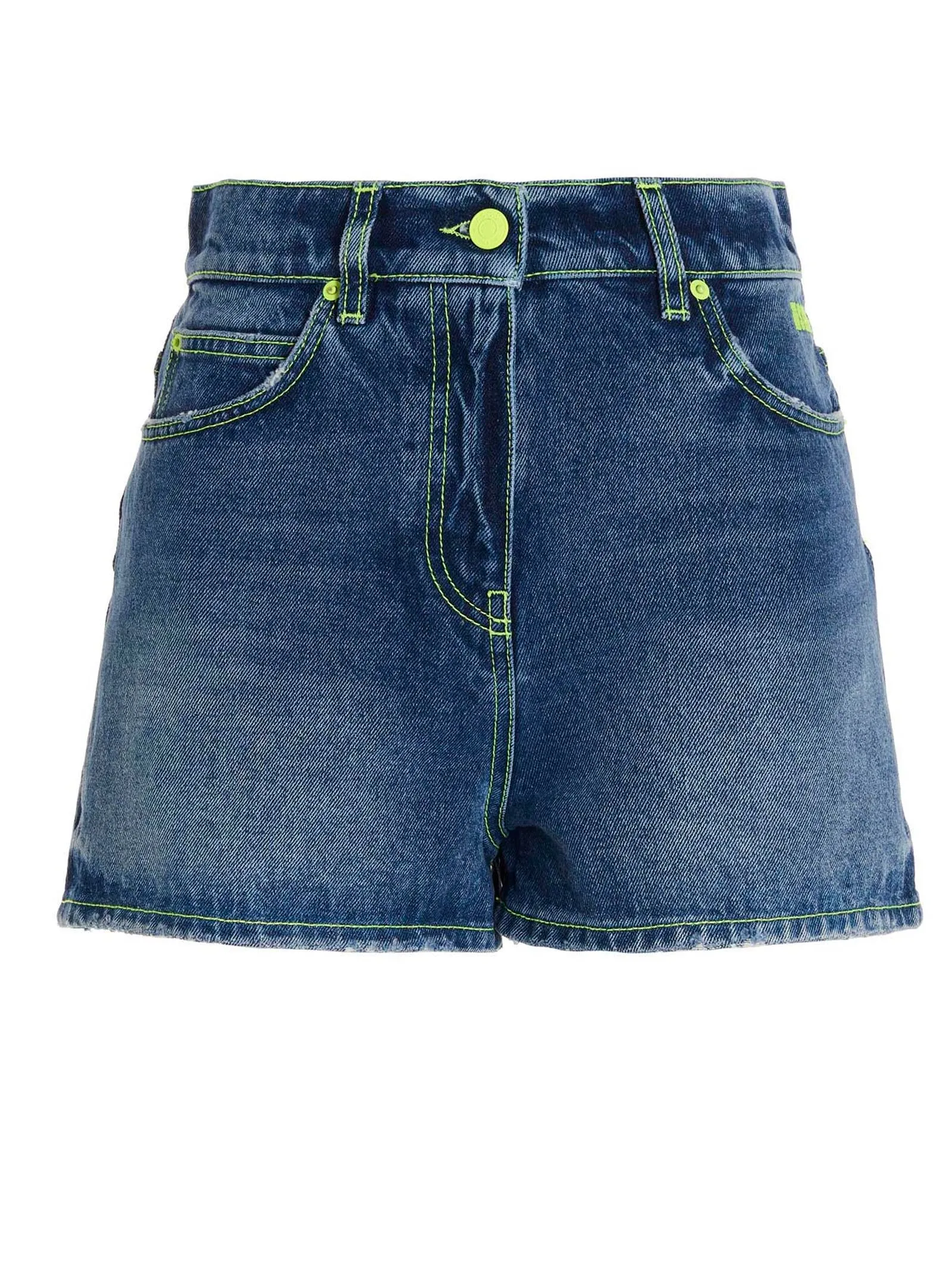 MSGM Logo Patch Denim Shorts