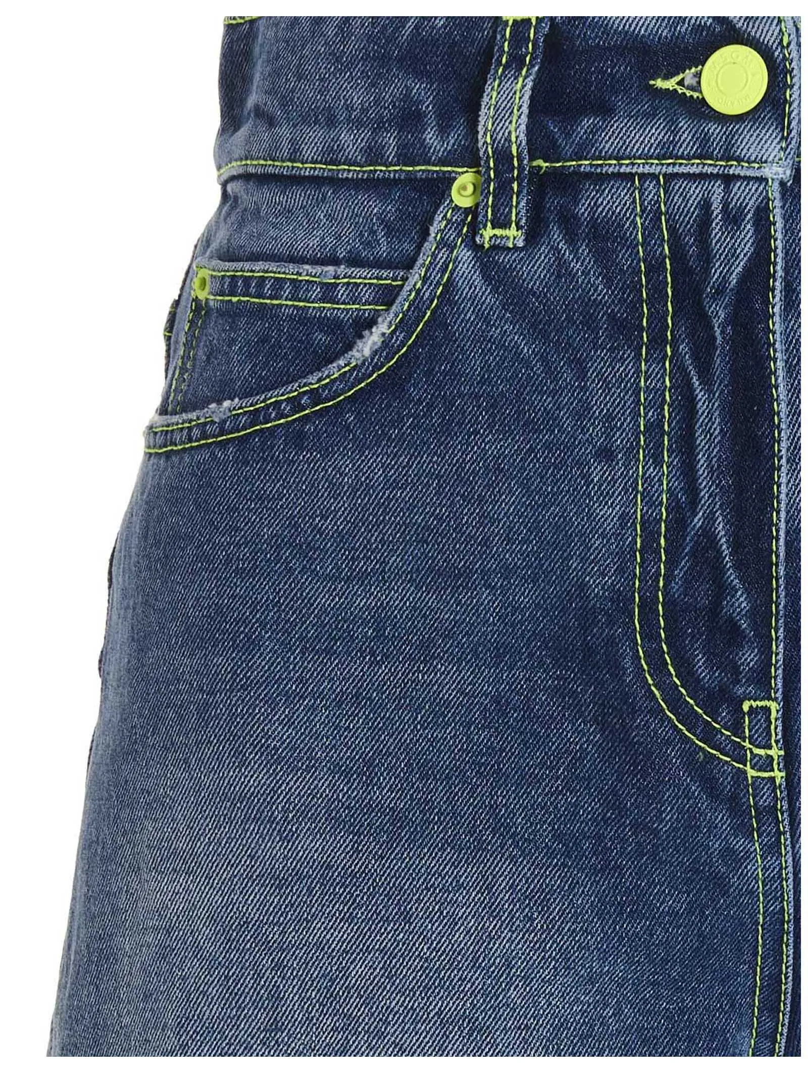 MSGM Logo Patch Denim Shorts