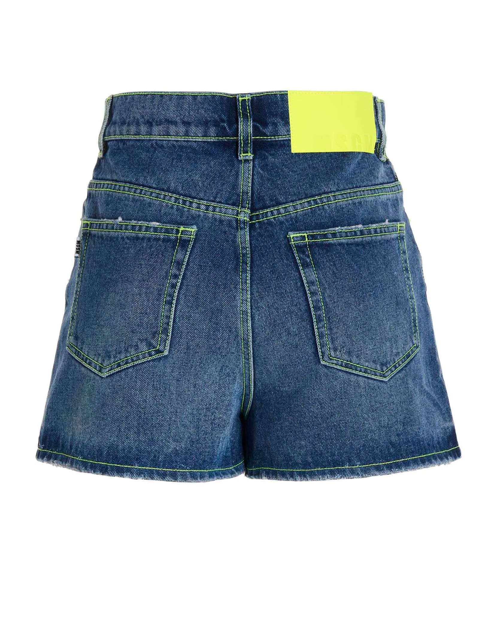 MSGM Logo Patch Denim Shorts