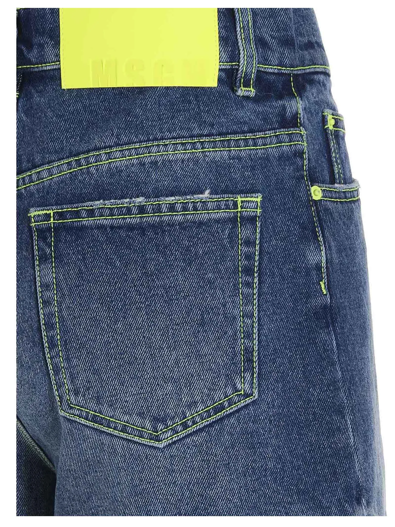 MSGM Logo Patch Denim Shorts