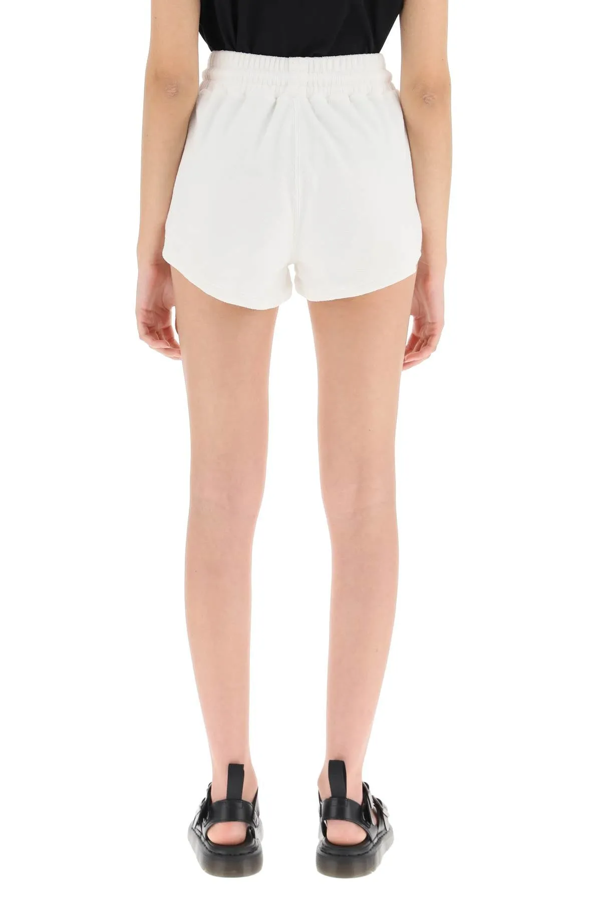 MSGM Logo Patch Terry-Cloth Drawstring Shorts
