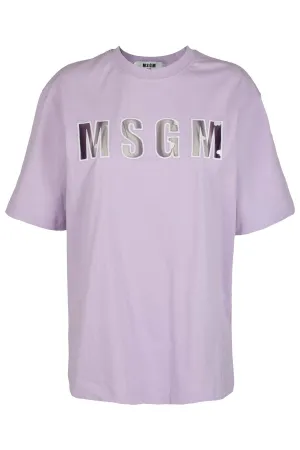 MSGM Logo Print Crewneck T-Shirt