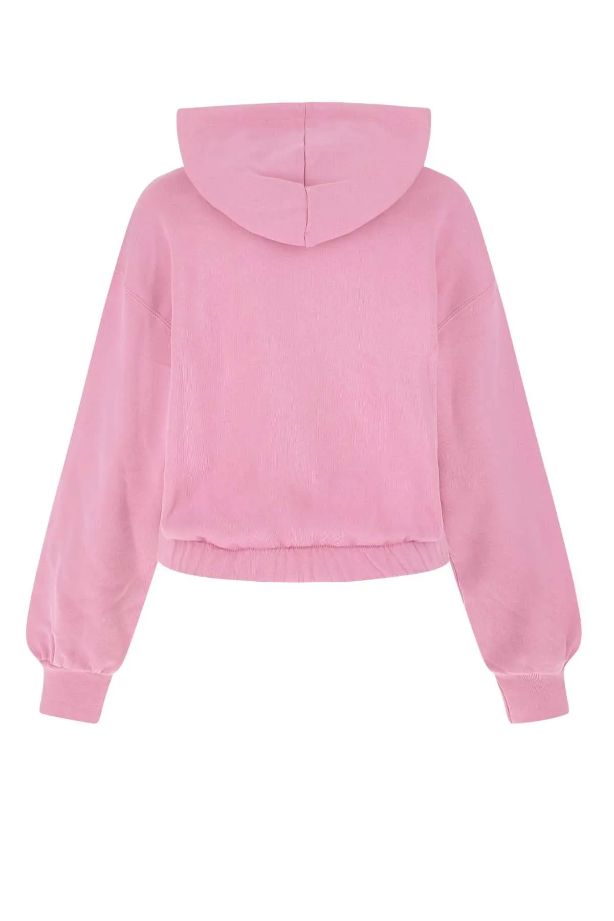 MSGM Logo Print Cropped Hoodie