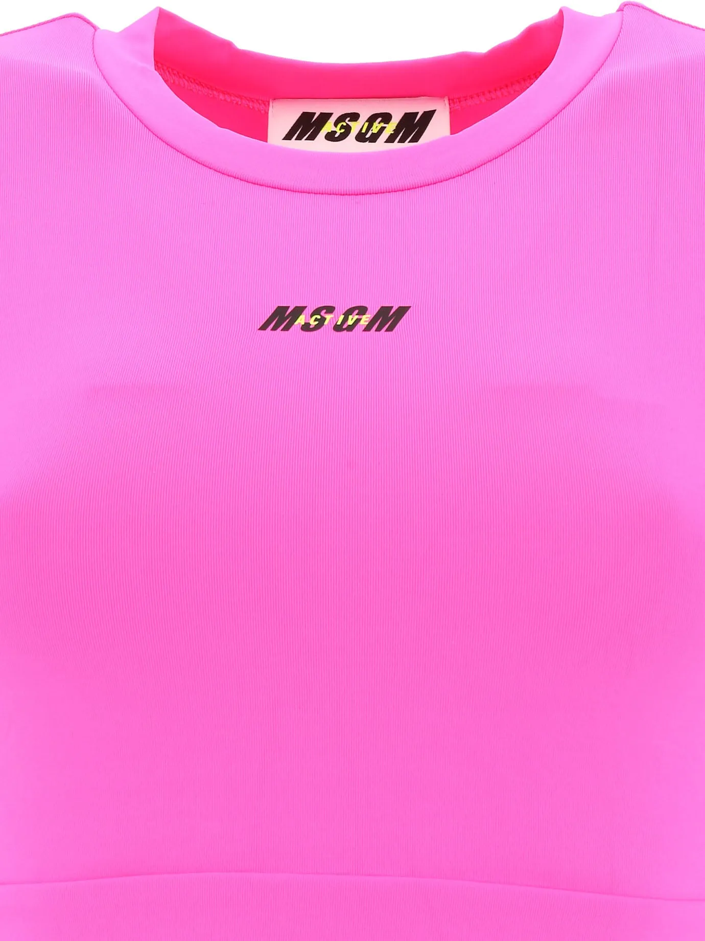 MSGM Logo Print Cropped Top