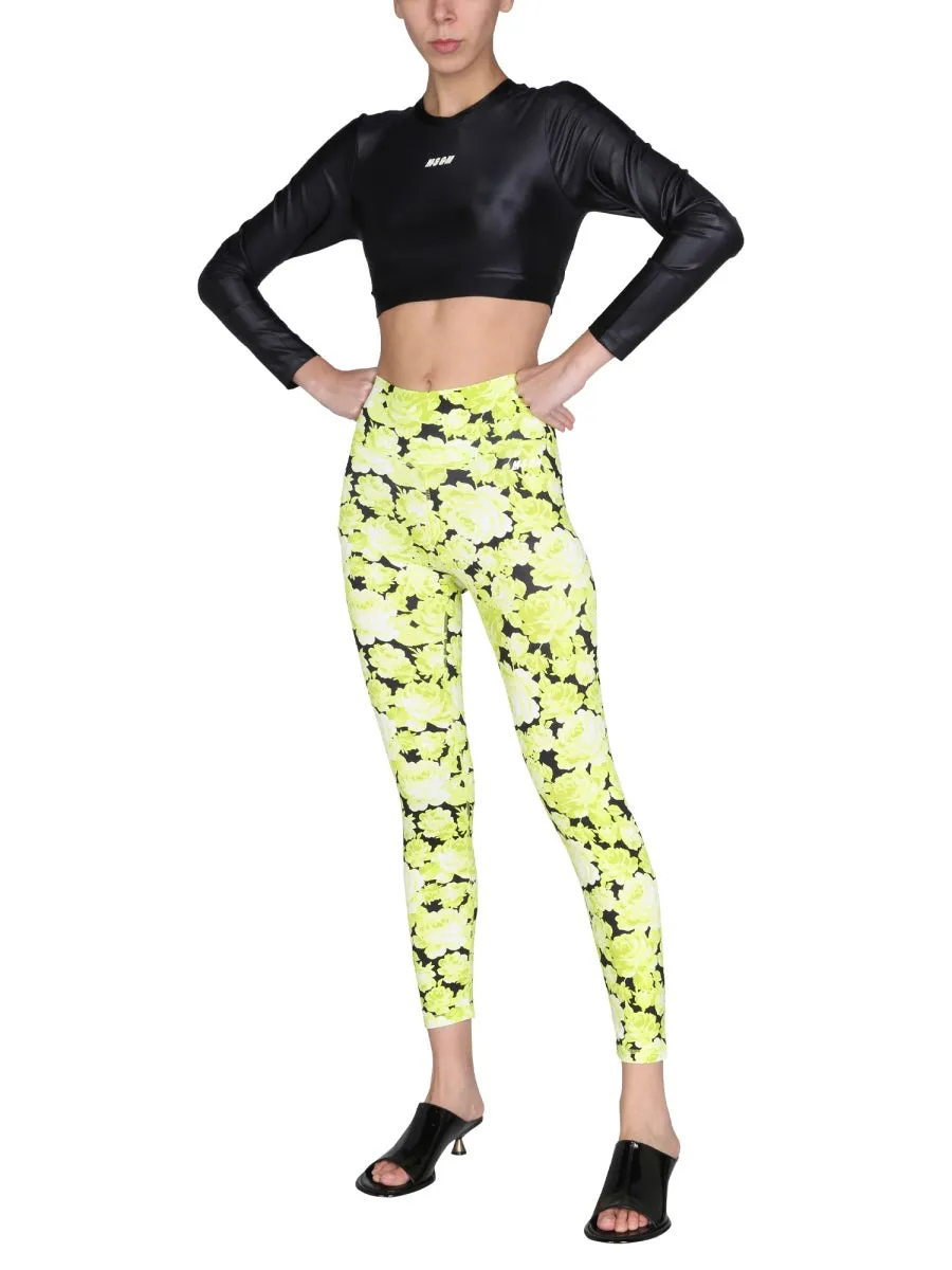 MSGM Logo Print Cropped Top