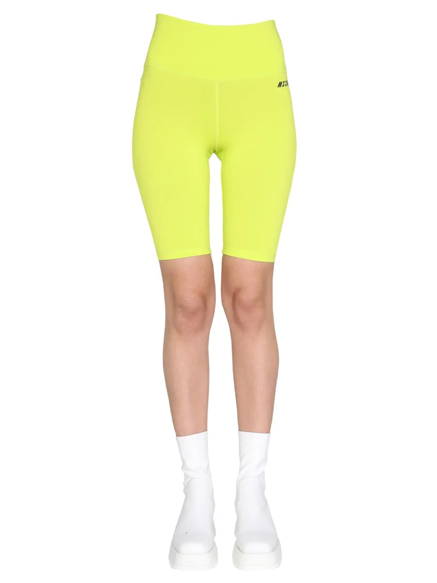 MSGM Logo Printed Active Shorts