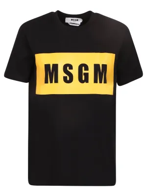 MSGM Logo Printed Crewneck T-Shirt