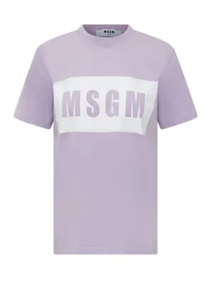 MSGM Logo Printed Crewneck T-Shirt