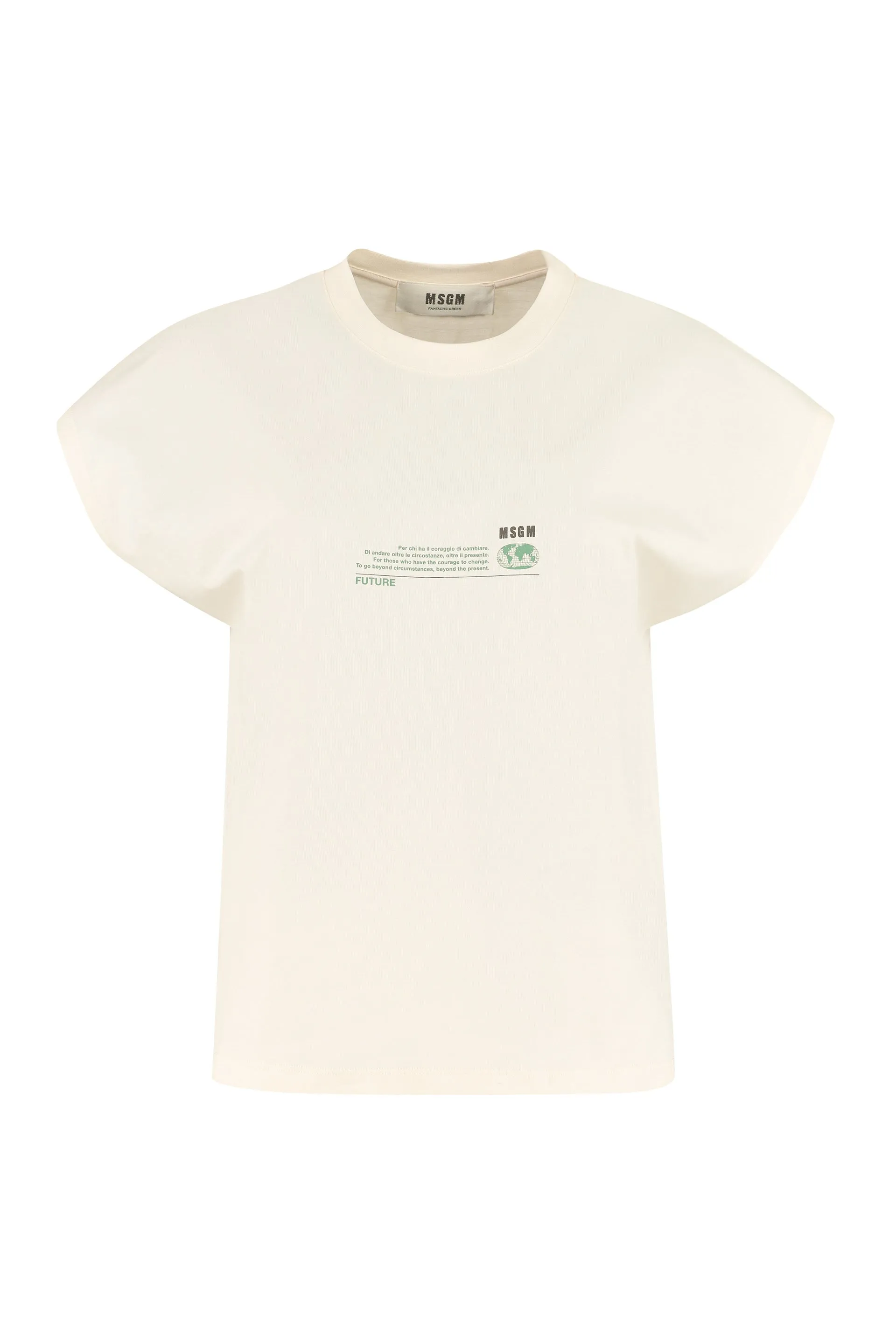 MSGM Logo Printed Crewneck T-Shirt