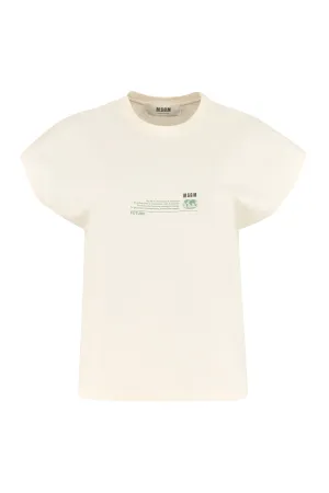 MSGM Logo Printed Crewneck T-Shirt