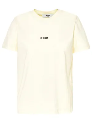 MSGM Logo Printed Crewneck T-Shirt
