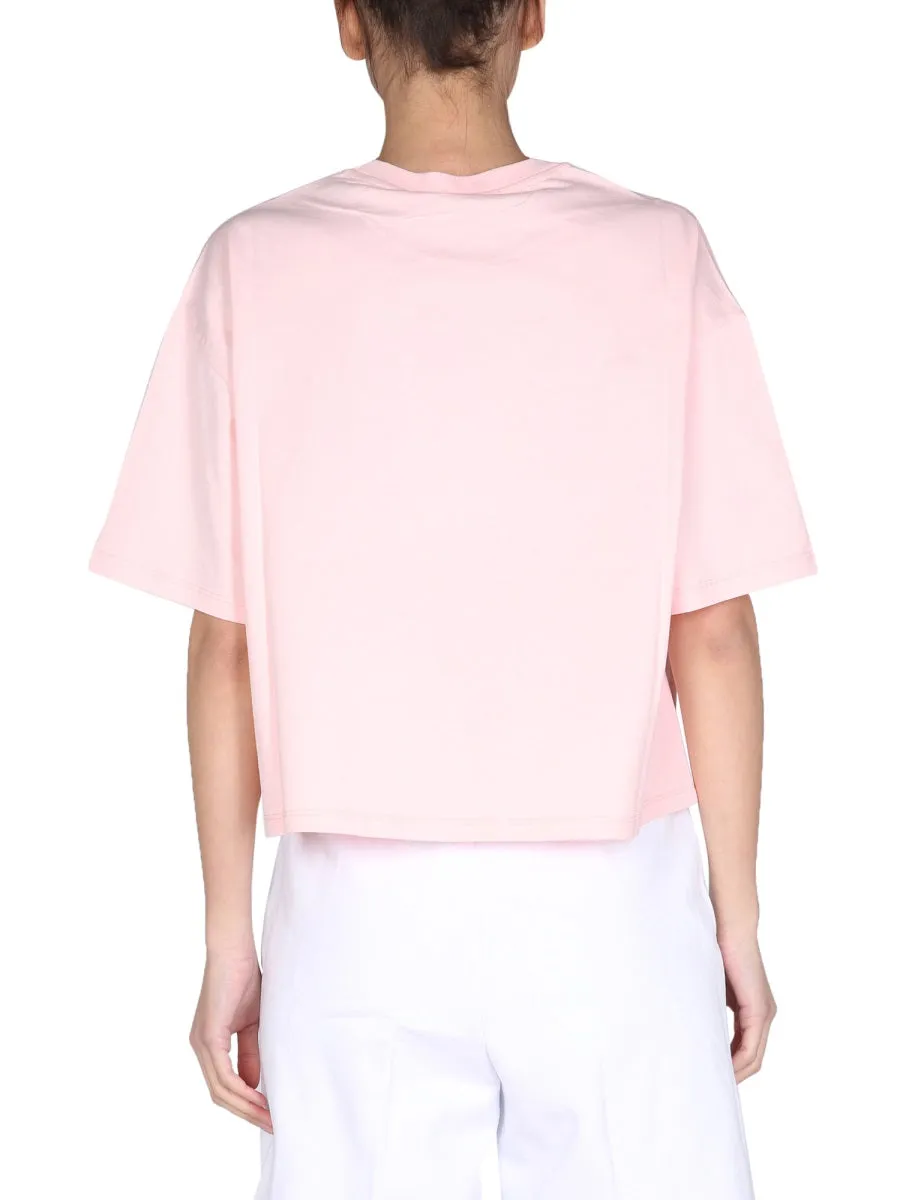 MSGM Logo Printed Crewneck T-Shirt