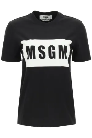 MSGM Logo Printed Crewneck T-Shirt