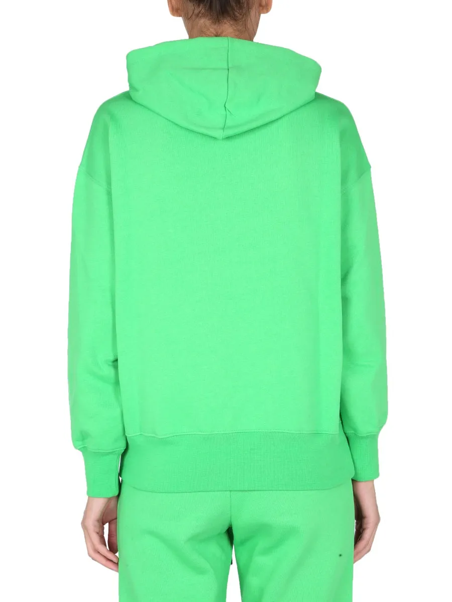 MSGM Logo Printed Drawstring Hoodie
