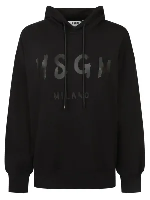 MSGM Logo Printed Drawstring Hoodie
