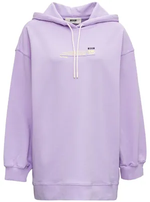 MSGM Logo Printed Drawstring Hoodie