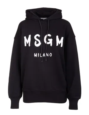 MSGM Logo Printed Drawstring Hoodie