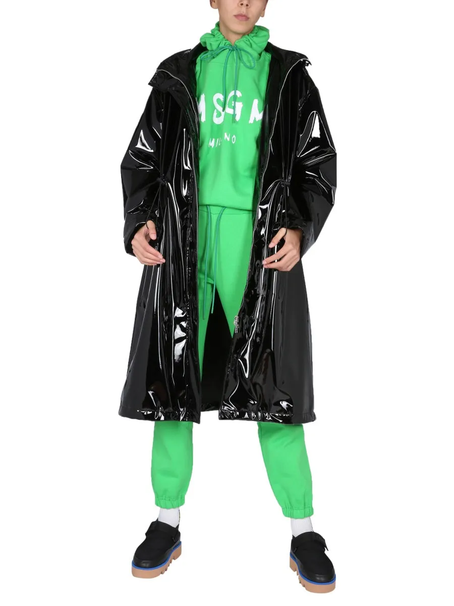 MSGM Logo Printed Drawstring Hoodie