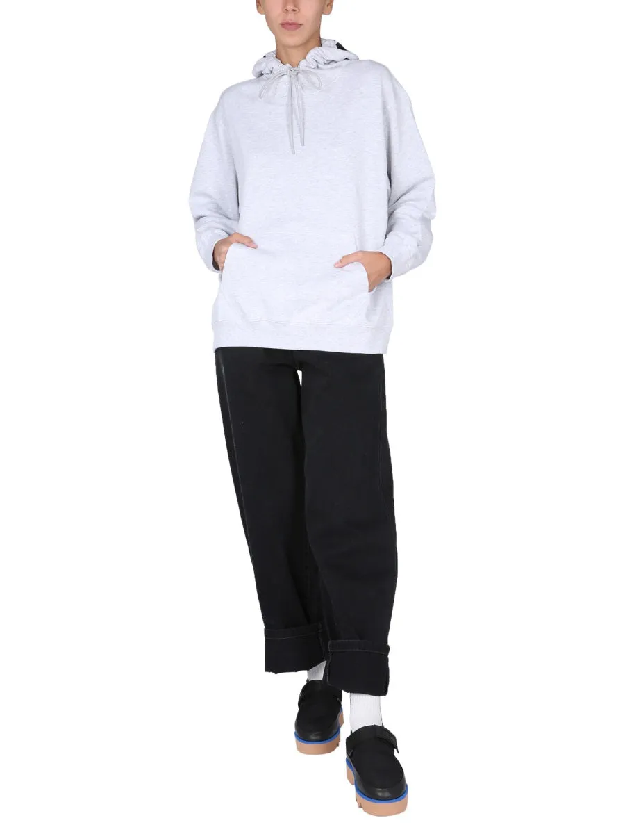 MSGM Logo Printed Drawstring Hoodie