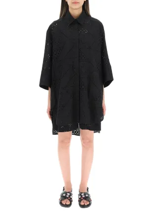 MSGM Oversized Embroidery Shirt Dress