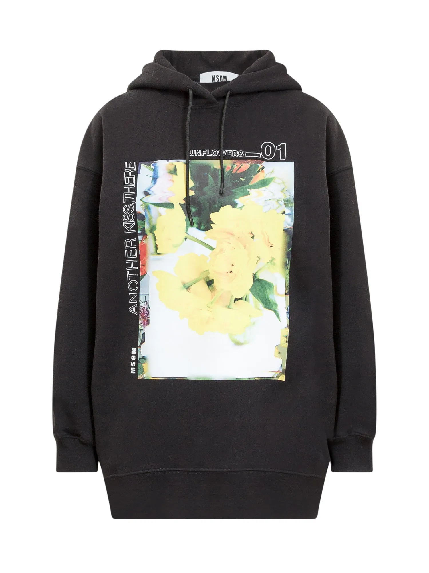 MSGM Oversized Graphic Print Drawstring Hoodie