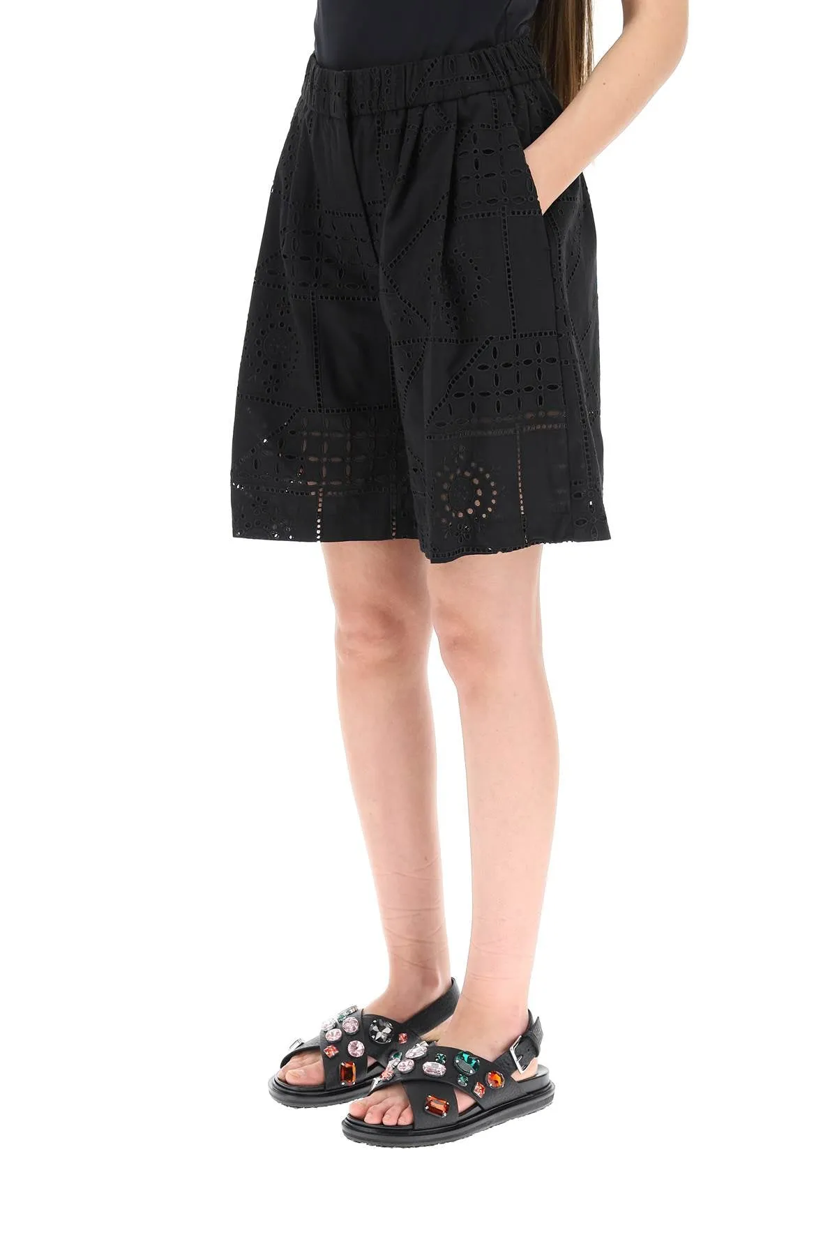 MSGM Perforated Elasticated-Waist Shorts