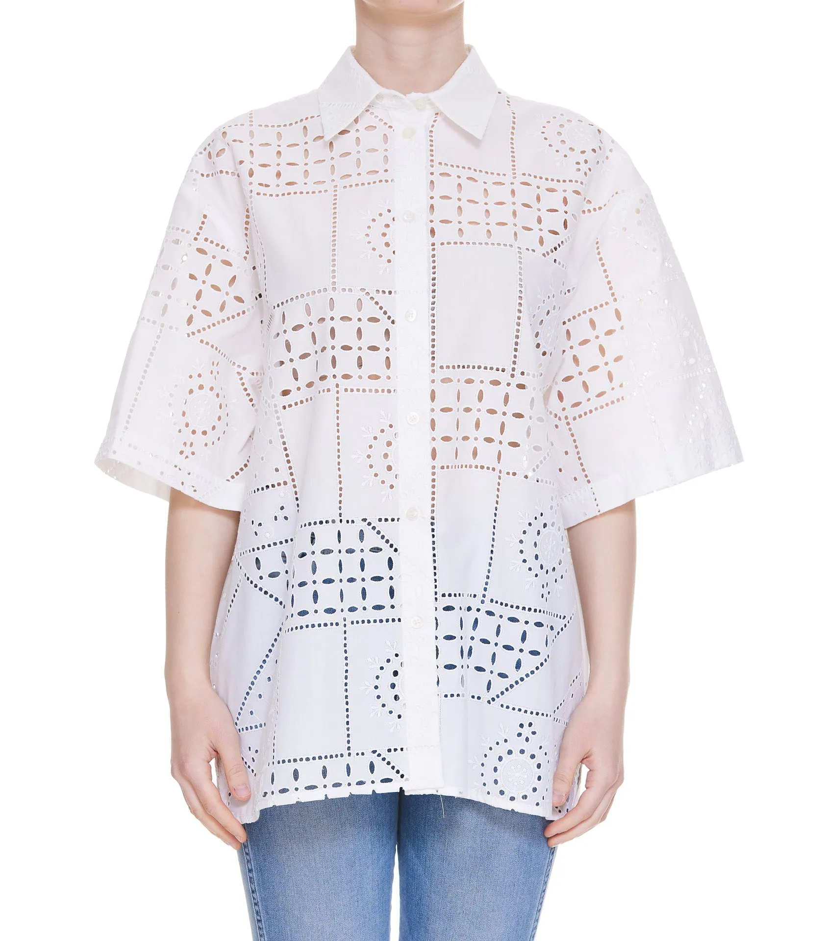 MSGM Perforated Short-Sleeved Shirt