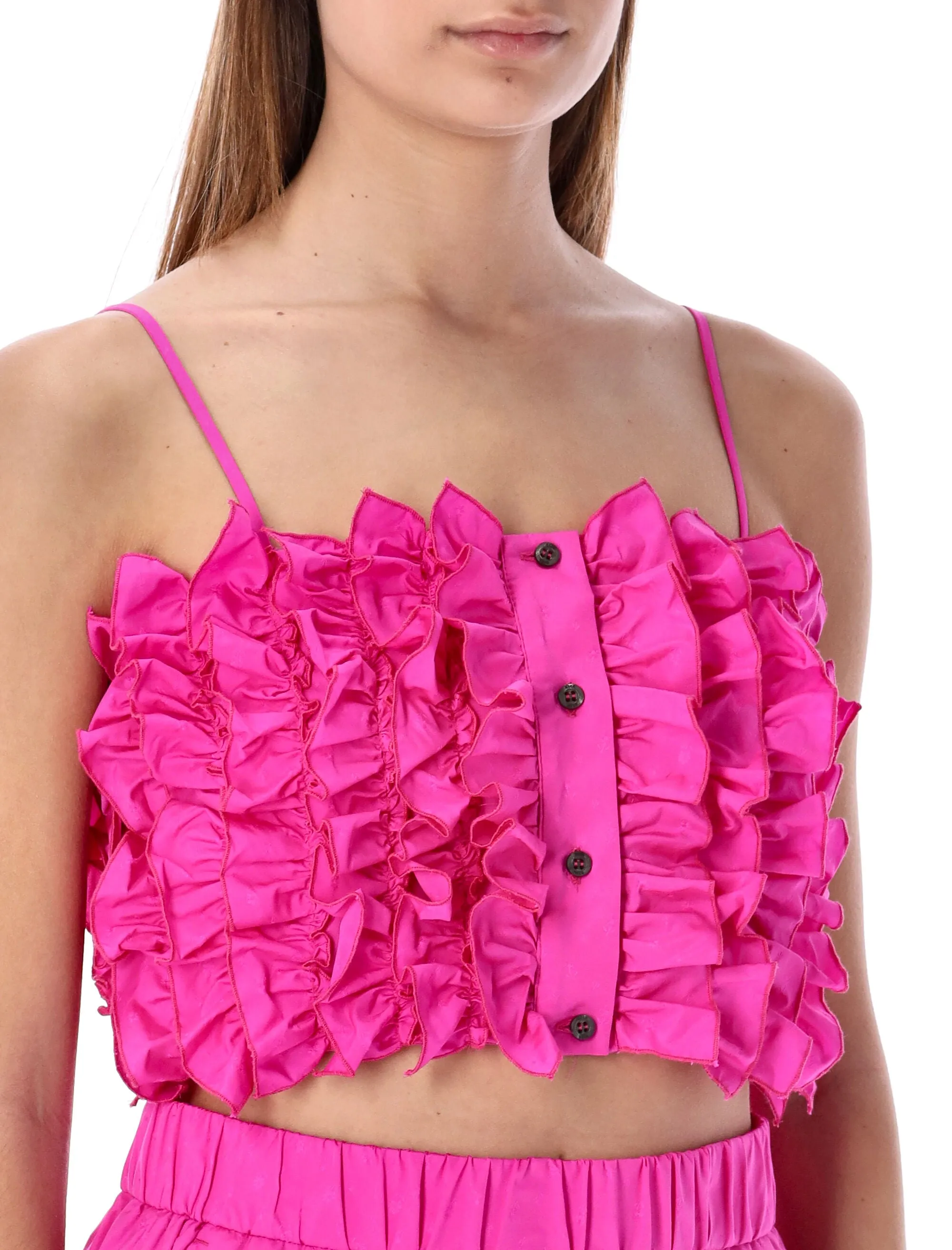 MSGM Ruffled Crop Top