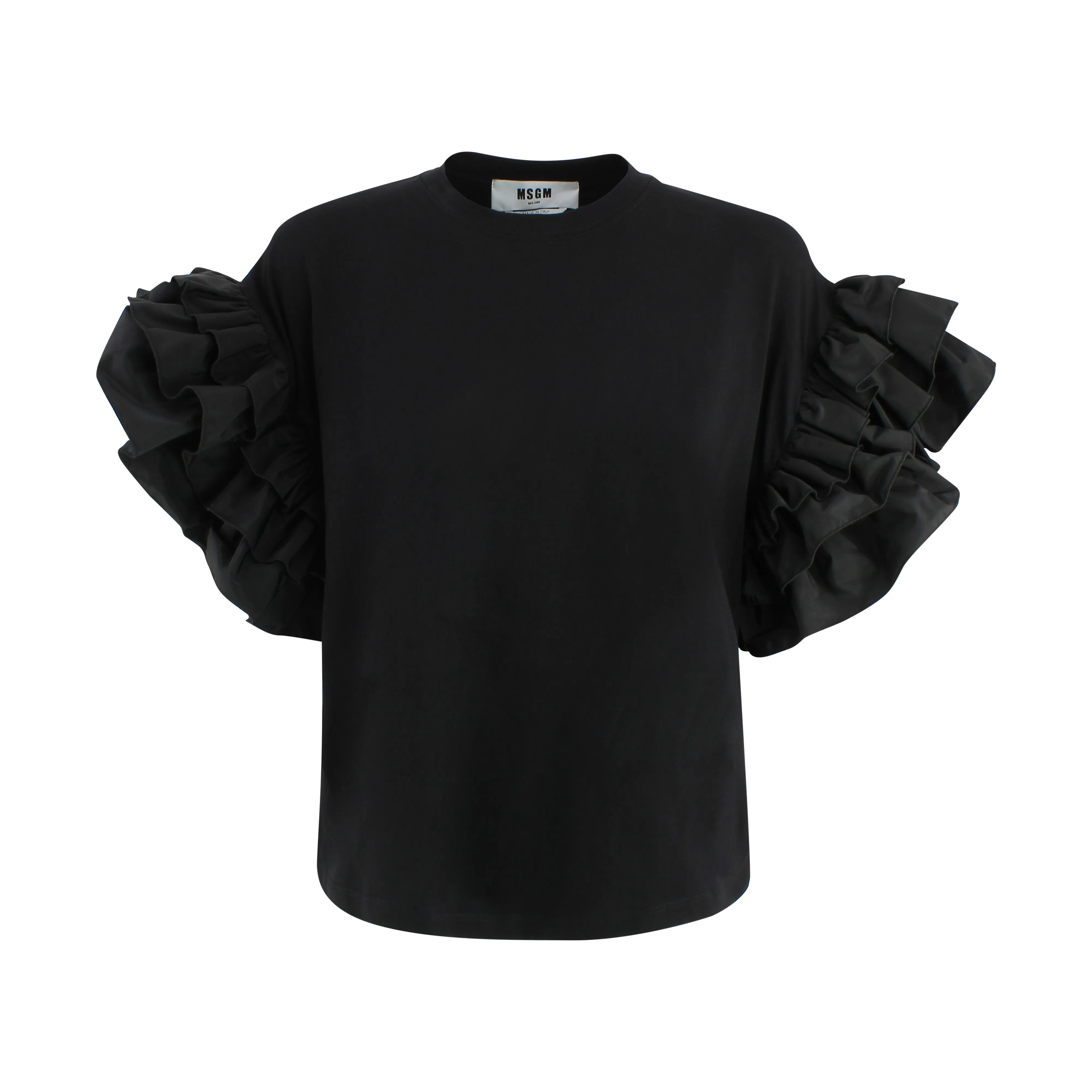 MSGM Ruffled Short-Sleeved T-Shirt