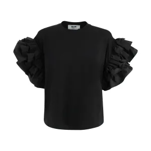 MSGM Ruffled Short-Sleeved T-Shirt