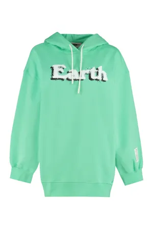 MSGM Slogan Print Drawstring Hoodie