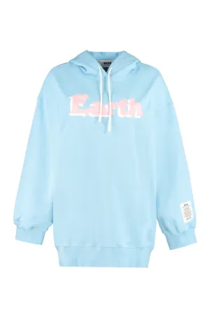 MSGM Slogan Print Drawstring Hoodie