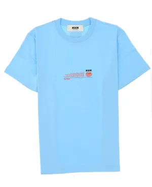 MSGM Slogan Printed Crewneck T-Shirt