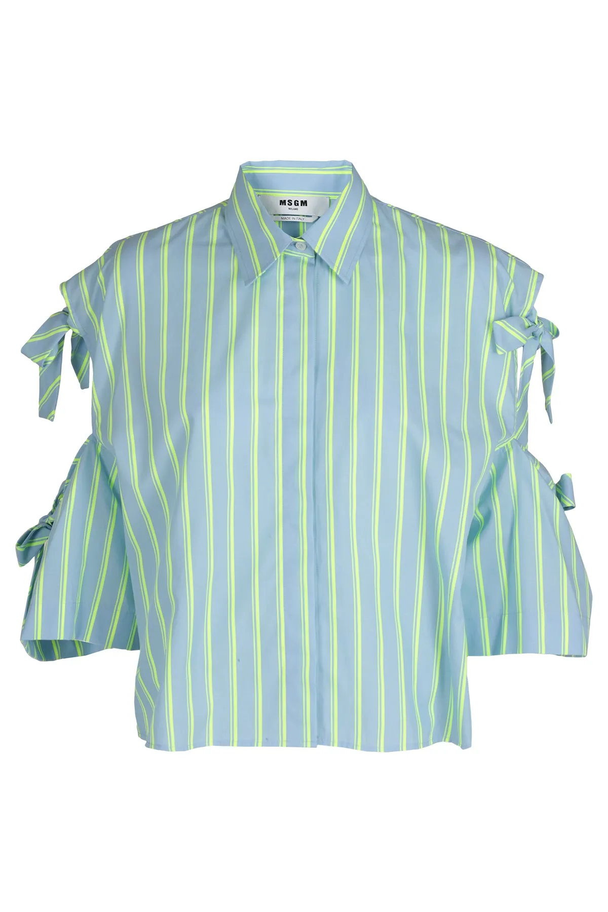 MSGM Striped Bow Detailed Shirt