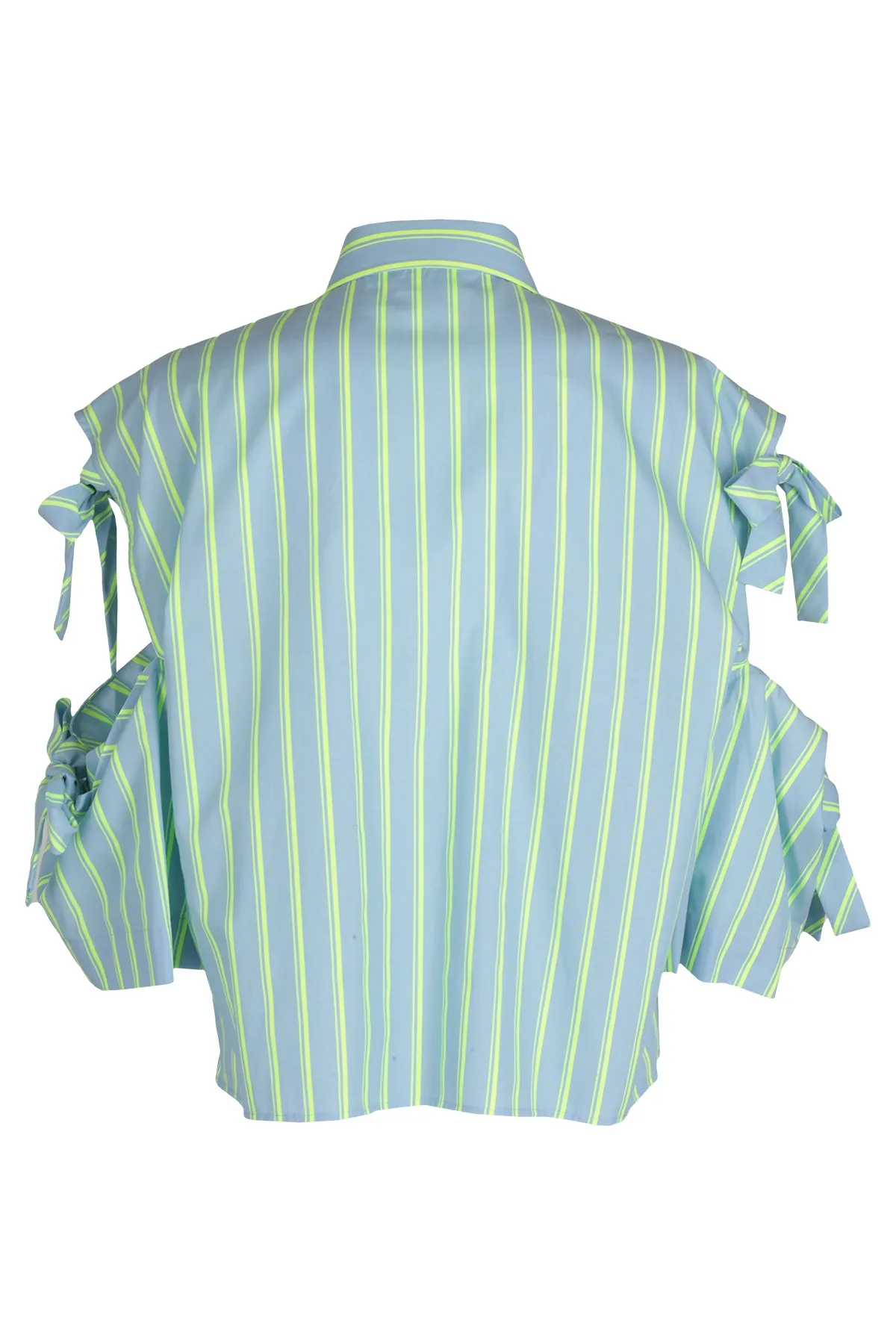 MSGM Striped Bow Detailed Shirt