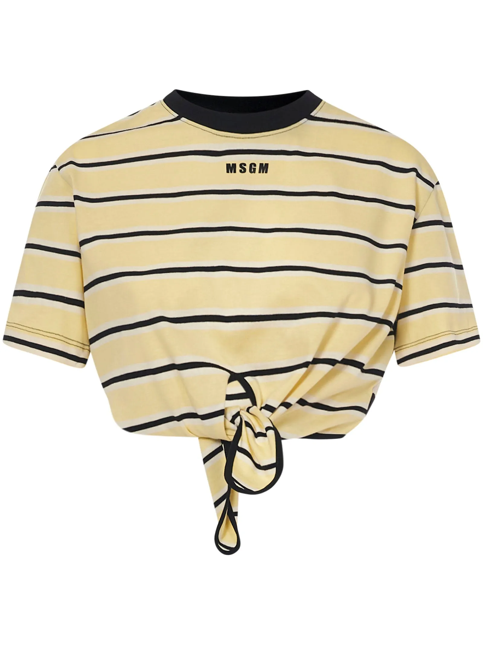 MSGM Tie-Waist Cropped T-Shirt