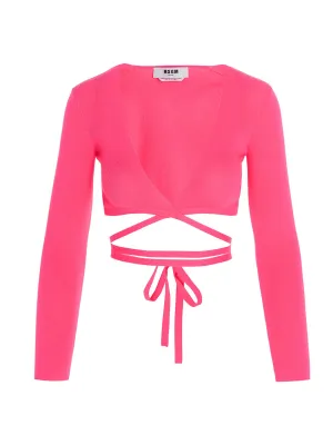 MSGM V-Neck Cropped Top
