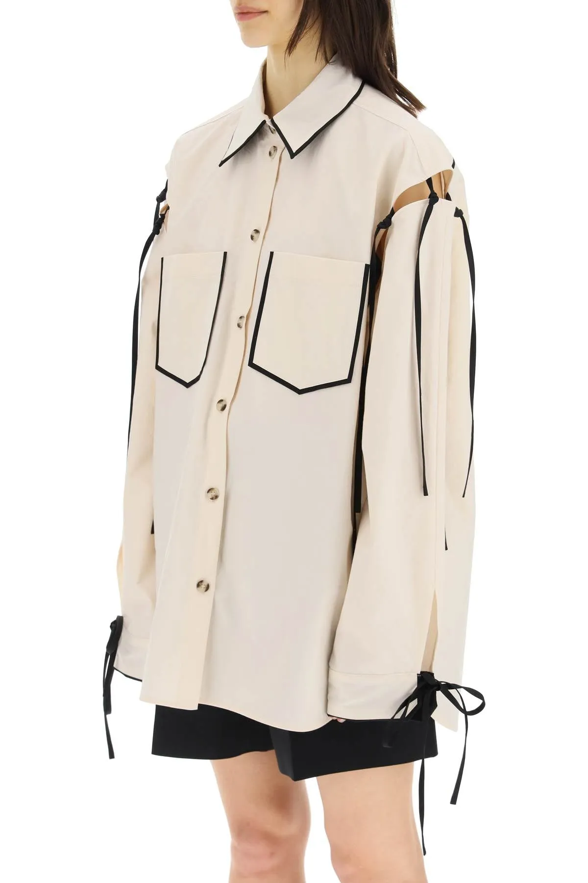 Nanushka Contrast-Trim Buttoned Shirt