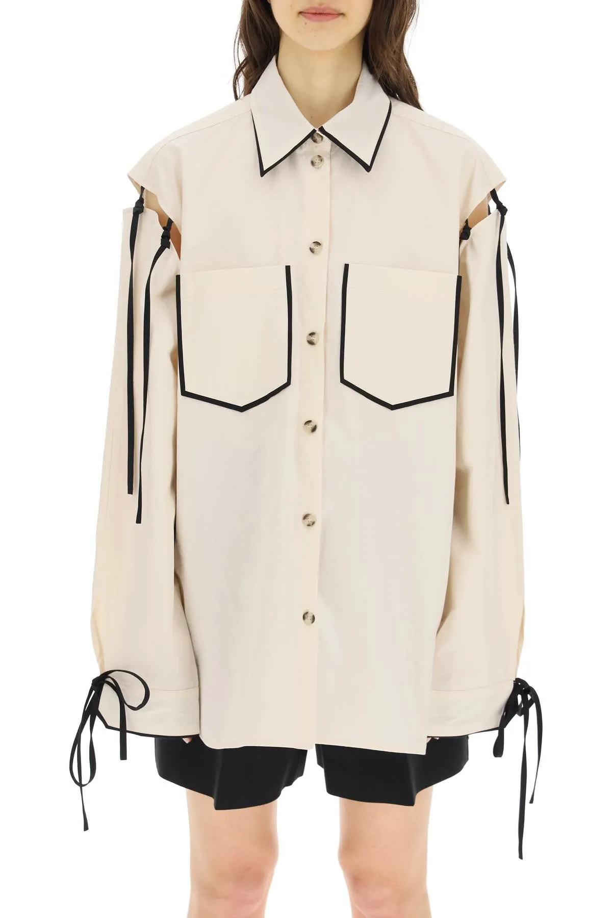 Nanushka Contrast-Trim Buttoned Shirt