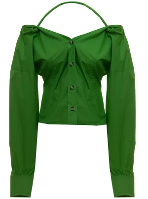 Nanushka Halterneck V-Neck Shirt